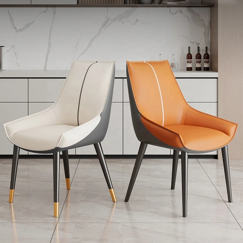 Dining Chair Design Table Nordic Cheap Indoor Home Furniture Restaurant Modern Luxury Room Leather Metal Dining Chair for Sale
