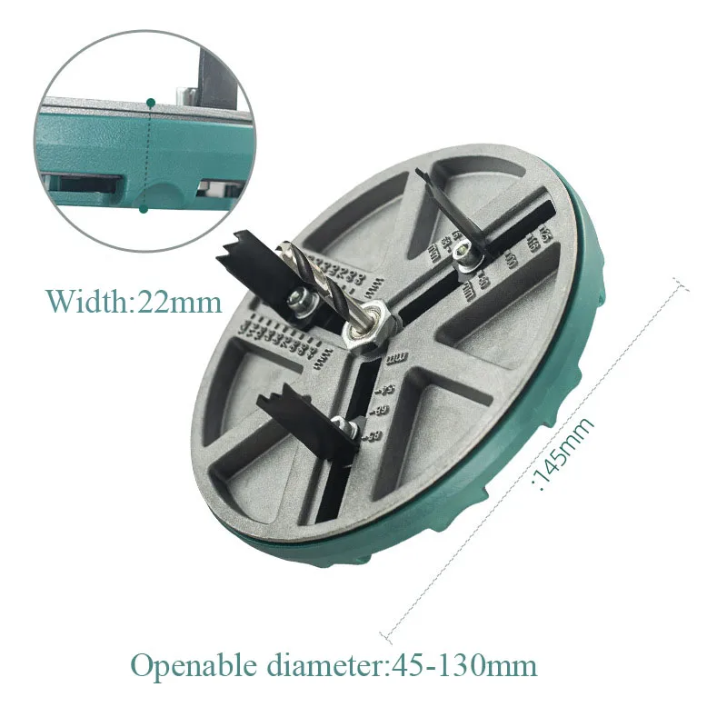 Adjustable Universal Woodworking Hole Opener Plank Plasterboard Plastic Aluminum Hole Punching Tool Hole Opening Drill