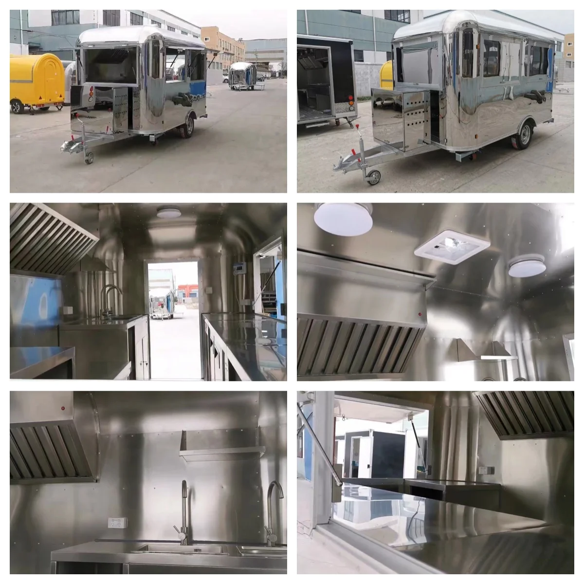 Maiche Hot Sale Stainless Steel Bus Air Stream Food Truck Outdoor Street Ice Cream food Trailer Europe supplier