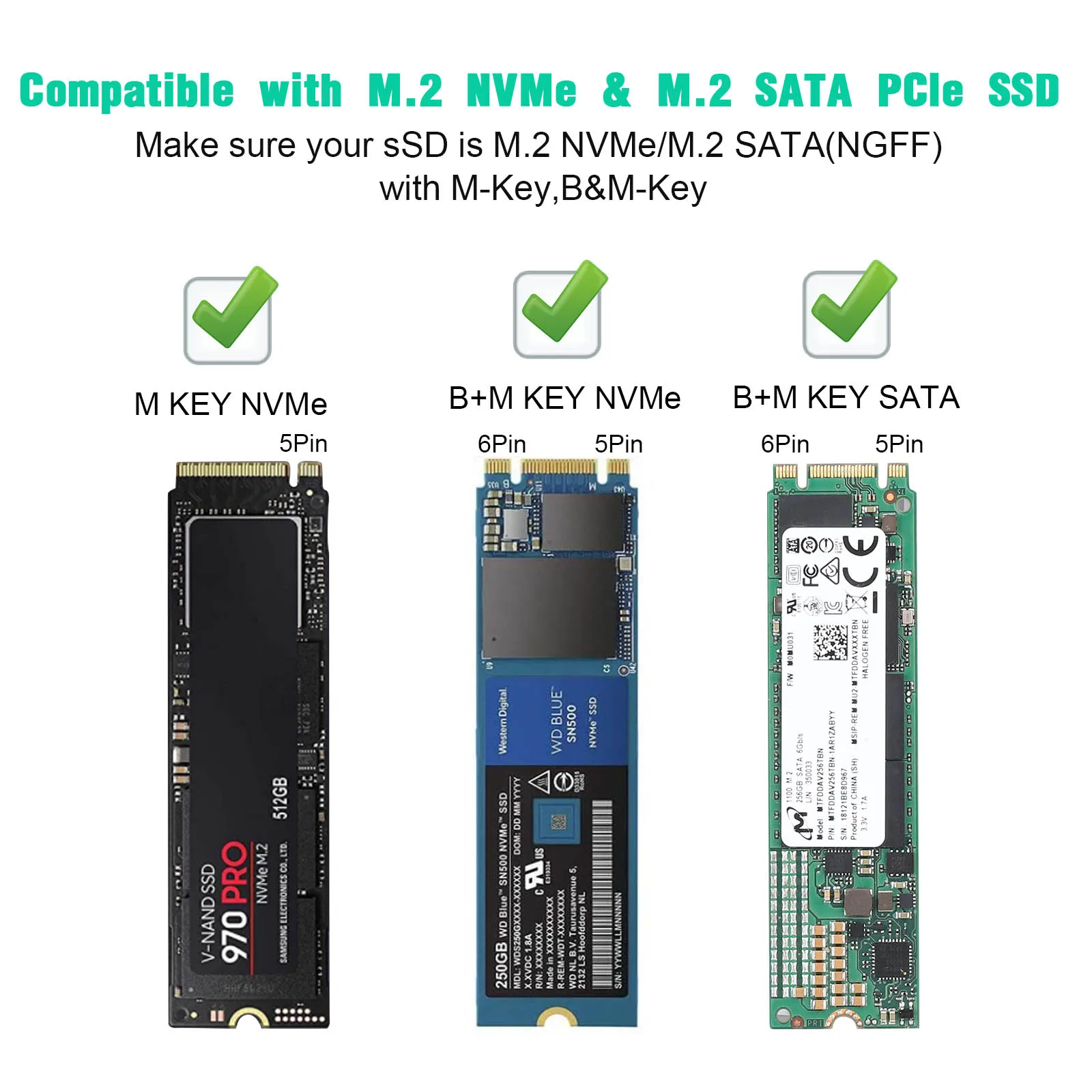 Корпус Ssd алюминиевый сплав Xfanic Nvme M.2 корпус с поддержкой 2230 2242 2260