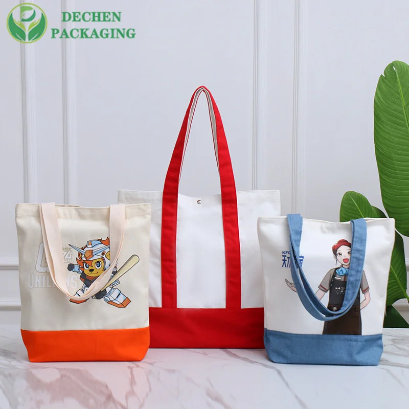 Bolsas de cremallera de lienzo Bolsas Tote de lienzo impreso personalizado