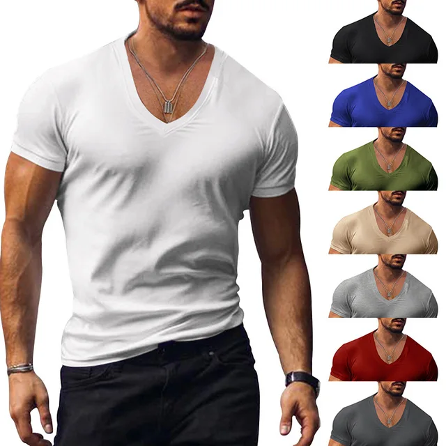 white plus size men's shirts blank plain t-shirt sport tshirt short sleeve cheap wwwxxxcom boxy fit t shirt v neck t shirts men