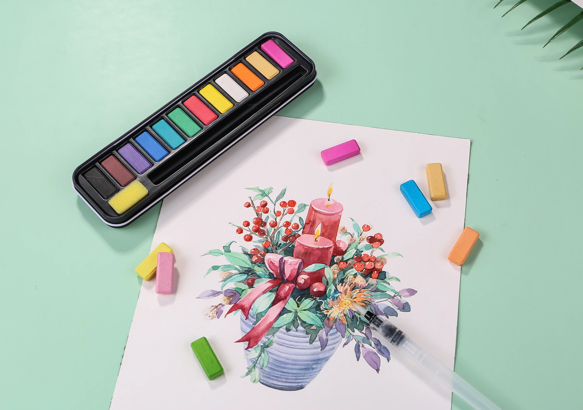 Профессиональное производство, Новое поступление, яркая палитра, Пользовательский ярлык, набор ручек для акварели