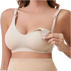 Wholesale Customized Maternity Nursing Bra Women Wirefree Full Coverage Seamless Padded Adjustable Underwear