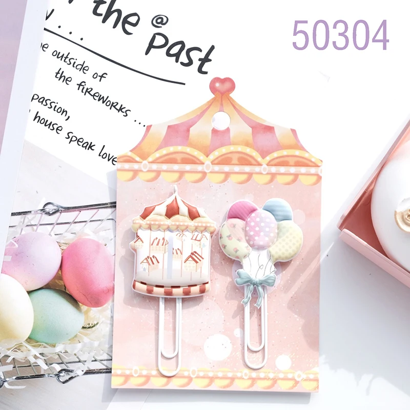 Nekoni Kawaii Stationery PVC Bookmark Reading Presents Paper Clips Fashion Paperclip for Office Stationery