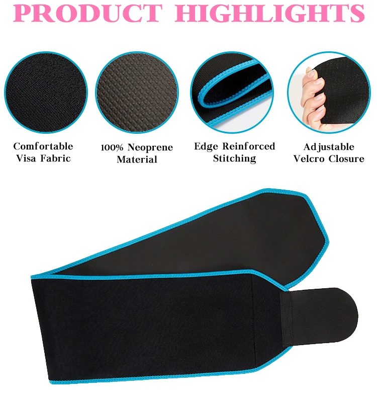 Wholesale Custom Logo Adjustable Neoprene Sweat Bands Waist Trimmer