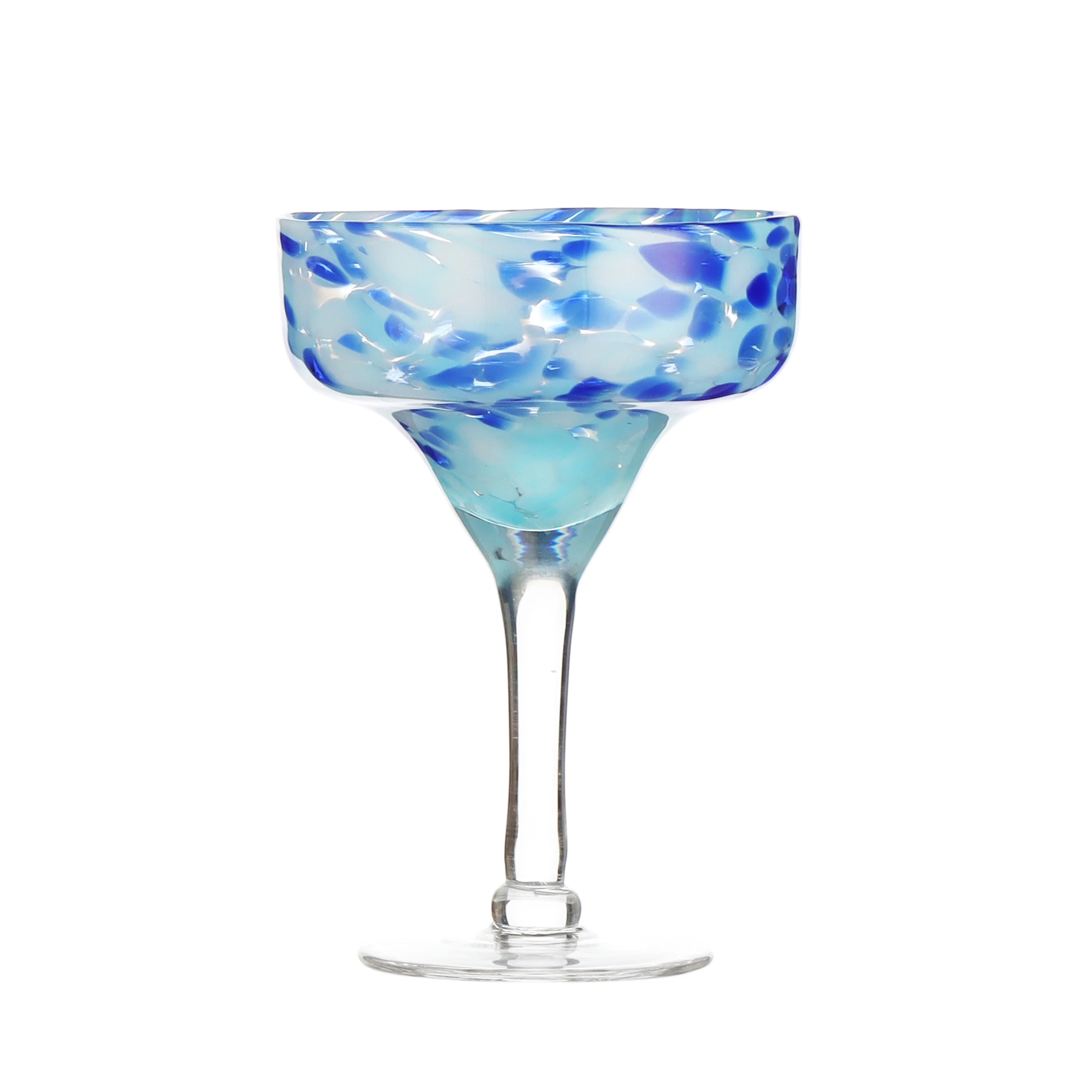 Transparent Blue Martini Glass