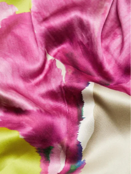 Wearable Masterpieces Hand-Painted Designer Flora Silk Gown Dress for Women Made in Pakistan