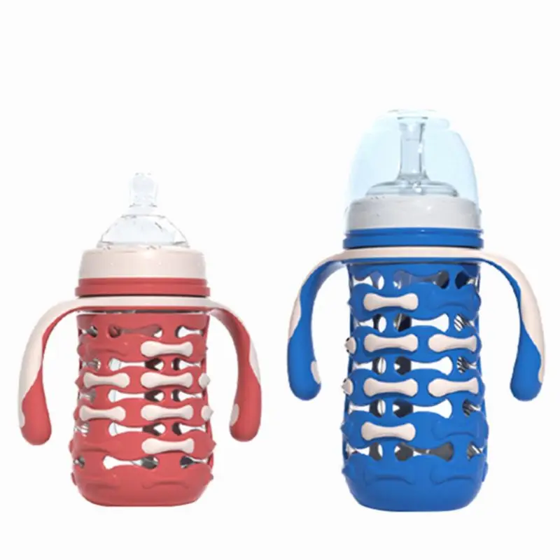Biberon En Verre Sans Bpa Pour Bebe 160 2ml Grands Produits Nouveaute Avec Paille Et Poignee Buy Bebe Bouteille Bebe Biberon Silicone Bebe Bouteille De Lait Product On Alibaba Com