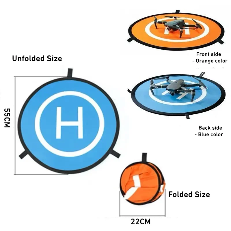 Custom Logo Labeling Service Fast-fold 55CM 75CM 90CM 110CM Foldable Double-sides  Waterproof Drone Landing Pad