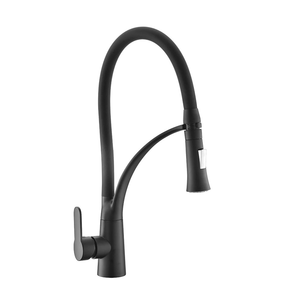 Hotselling Matt Black  All-copper Pull-Out Cold And Hot 3 in 1 Dual-Mode Mixer Tap Wash Basin Flexible Sink Kitchen Faucet