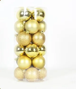 Lot De 6 Boules De Noël à Suspendre – Diamètre 8 Cm, Couleur Jaune, Matériau PVC, Avec Cordon - 4