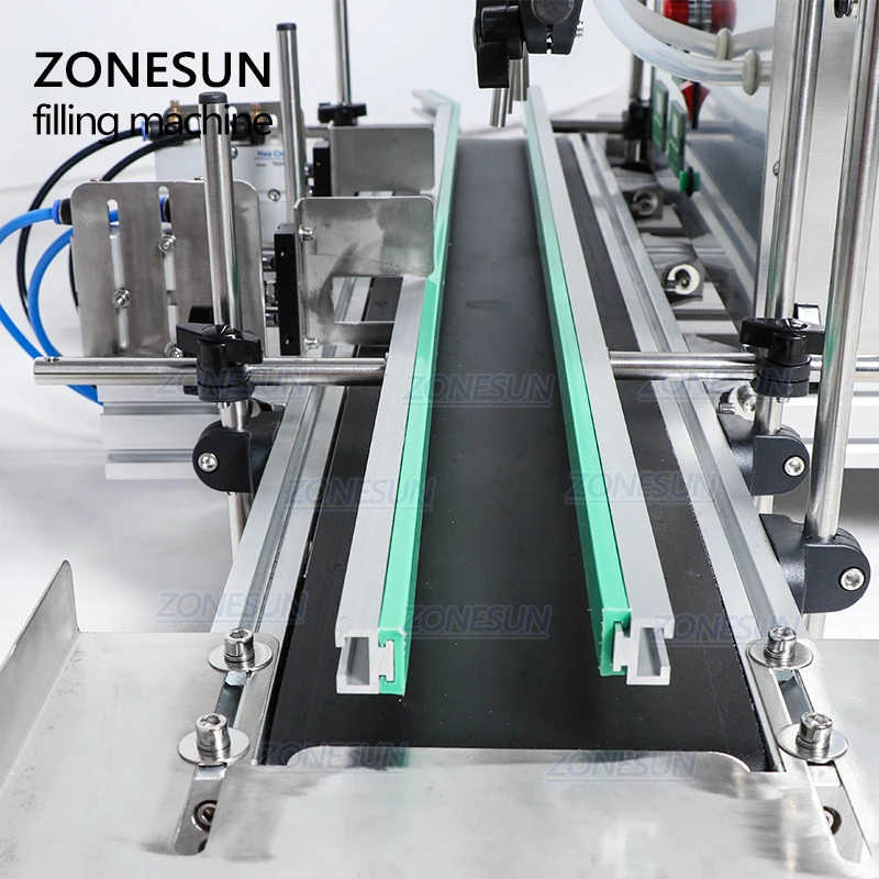 ZONESUN Full Automatic Desktop CNC Liquid Oil Filling Machine With Conveyor Beverage Milk Perfume Filling Machine Water Filler