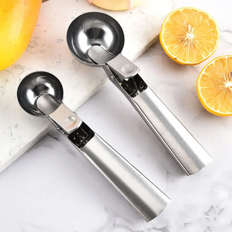 Easy Release High Quality Material Dessert Utensils Stainless Steel Ice Cream Scoop Ice Cream Server With Trtigger
