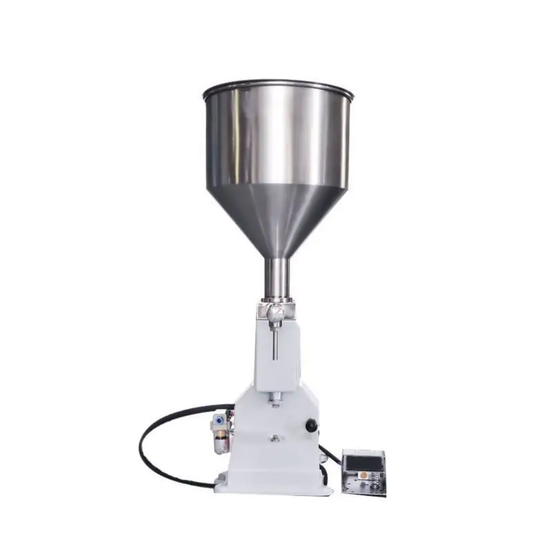 Vertical Manual Pneumatic10-100ml Shampoo Peanut Butter Honey Sauce Yogurt Cosmetic Cream Liquid Filler Bottle Filling Machine