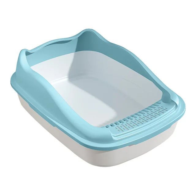 20L Oversized Semi-Closed Cat Litter Box Open Anti-Splash Design Extra Large Plastic Pet Supplies Wholesale