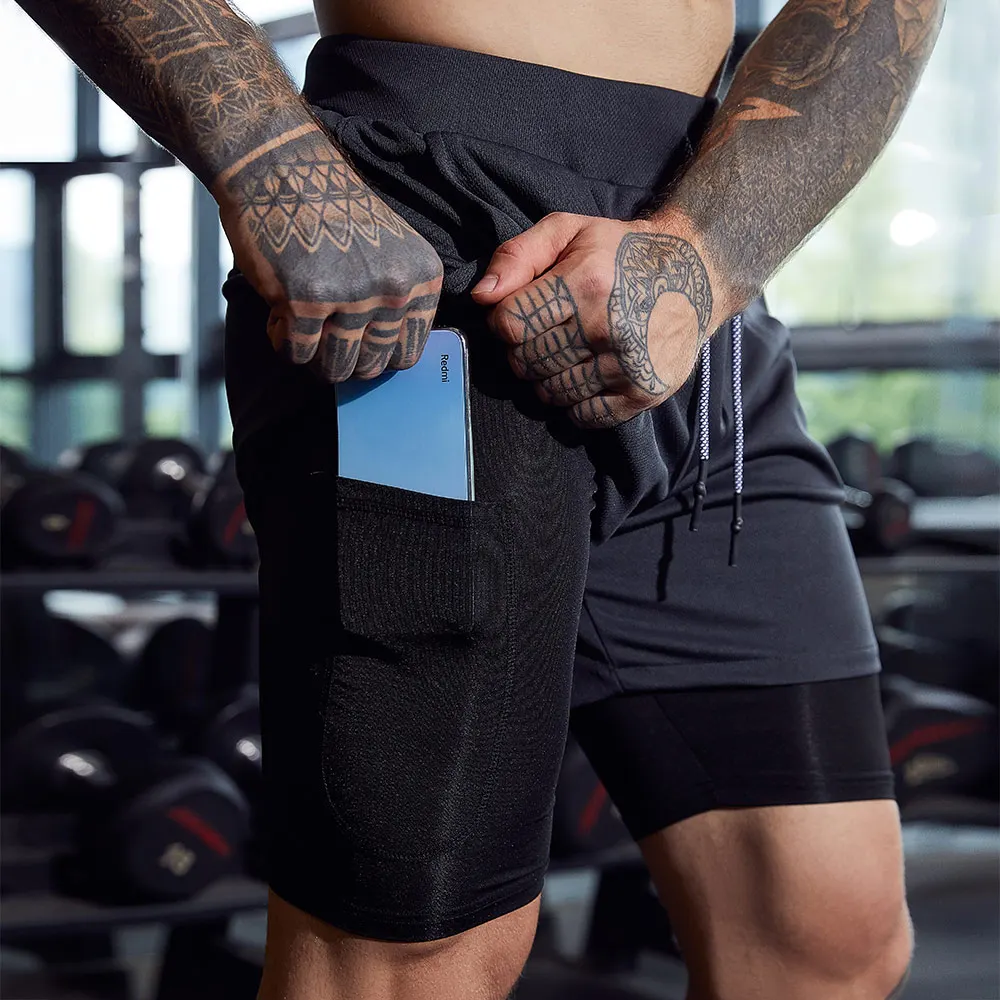 Wholesale Men's Summer Workout Classic Fit Drawstring Pockets Elastic Waist Casual Shorts341_voghion.com