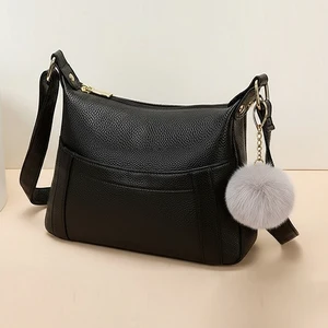 2026 New Custom Fashion High Capacity Women's Bag PU Leather Handbag Multi Layer Soft Leather One Shoulder Crossbody Bag