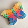 Basswood Dip-Dyed Butterfly Building Blocks