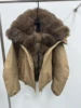 Khaki - pelliccia di volpe marrone
