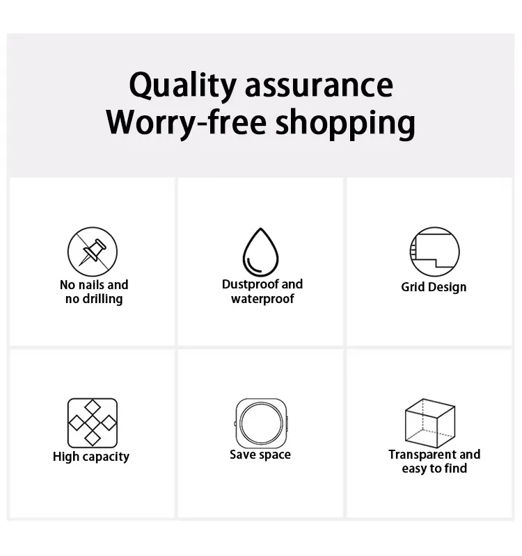 Drill-free Easy Install Bathroom Makeup Holder Waterproof Wall Hanging Cosmetics Organizer Bathing Products Storage Box factory