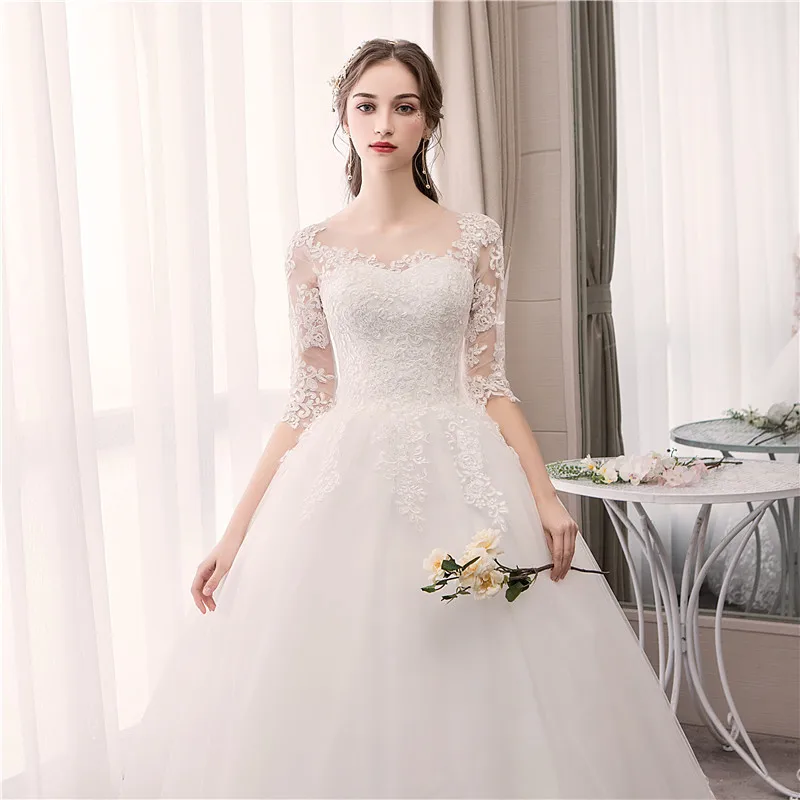 Heavy Lace Wedding Dress Bridal Gowns 