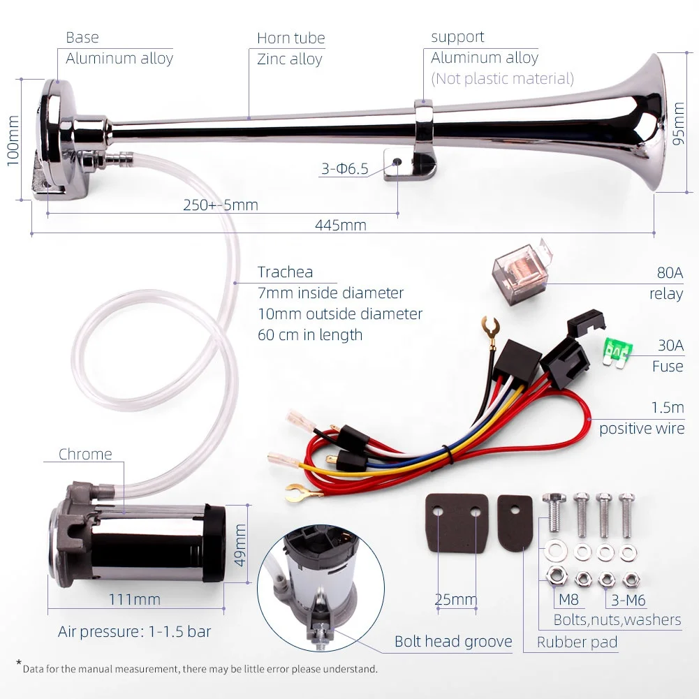 150dB Super Loud Air Horn For Trucks & Motorcycles - 12V Universal Vehicle Horn