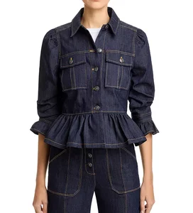OEM Custom Women Casual Jacket Outdoor Streetwear Fashion Vintage Womens Denim Jeans Jacket