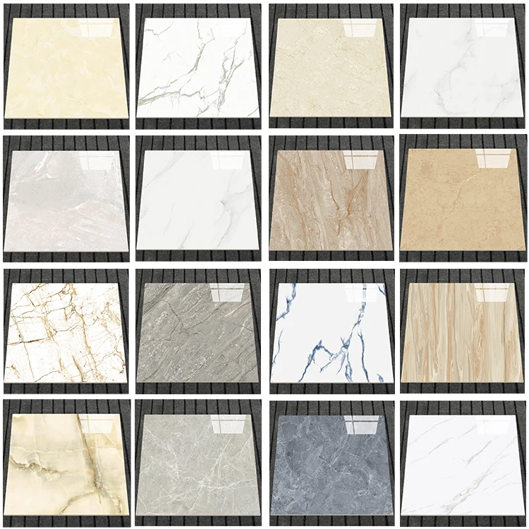 White 600 X 600mm Porcelain Tiles Glazed Ceramic Floor Glossy Marble ...