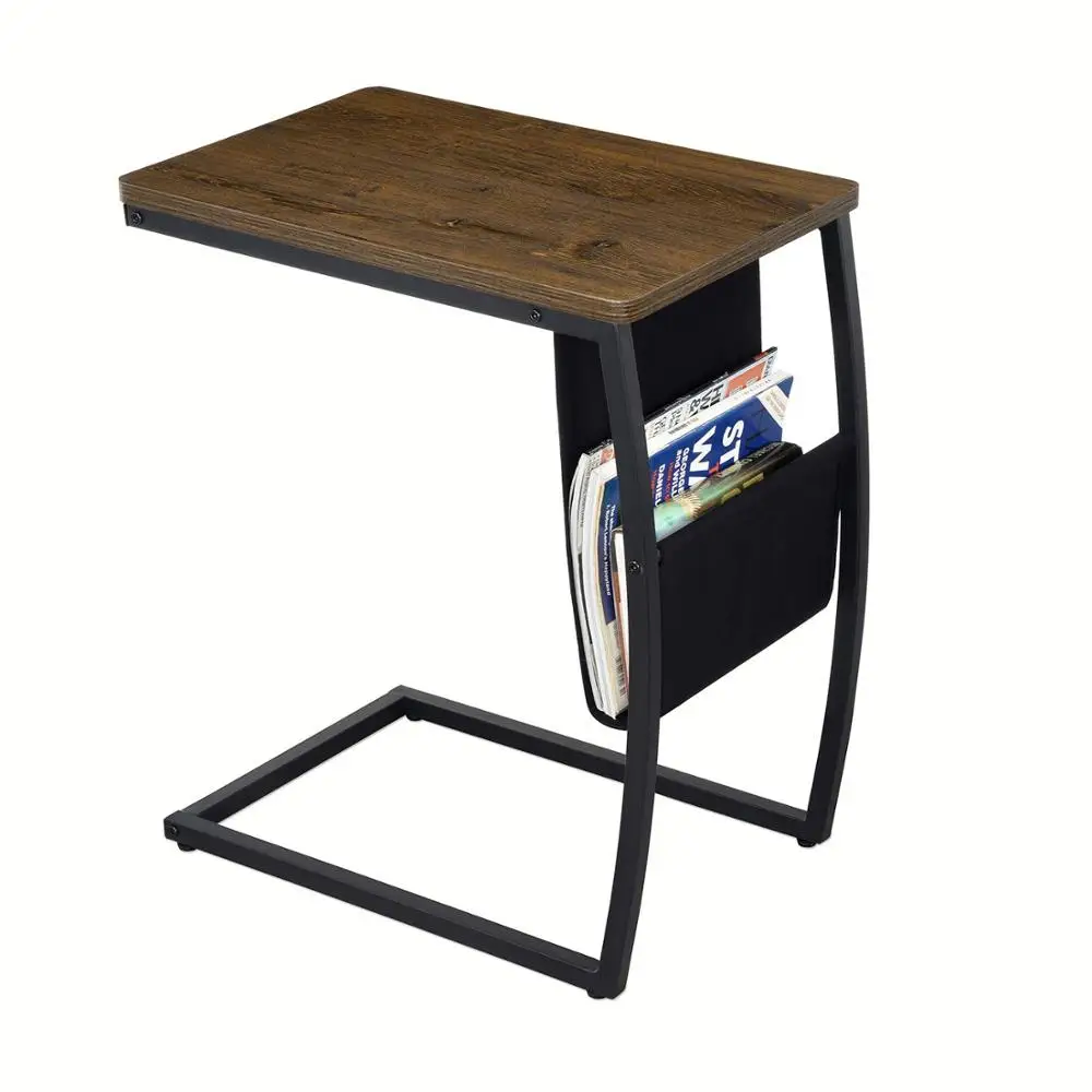 Vintage Accent Wooden Side Tables Sofa End Wood Coffee Table With Organizing Pocket Buy Sofa Arm Table Armrest Table Couch Arm Table Product On Alibaba Com