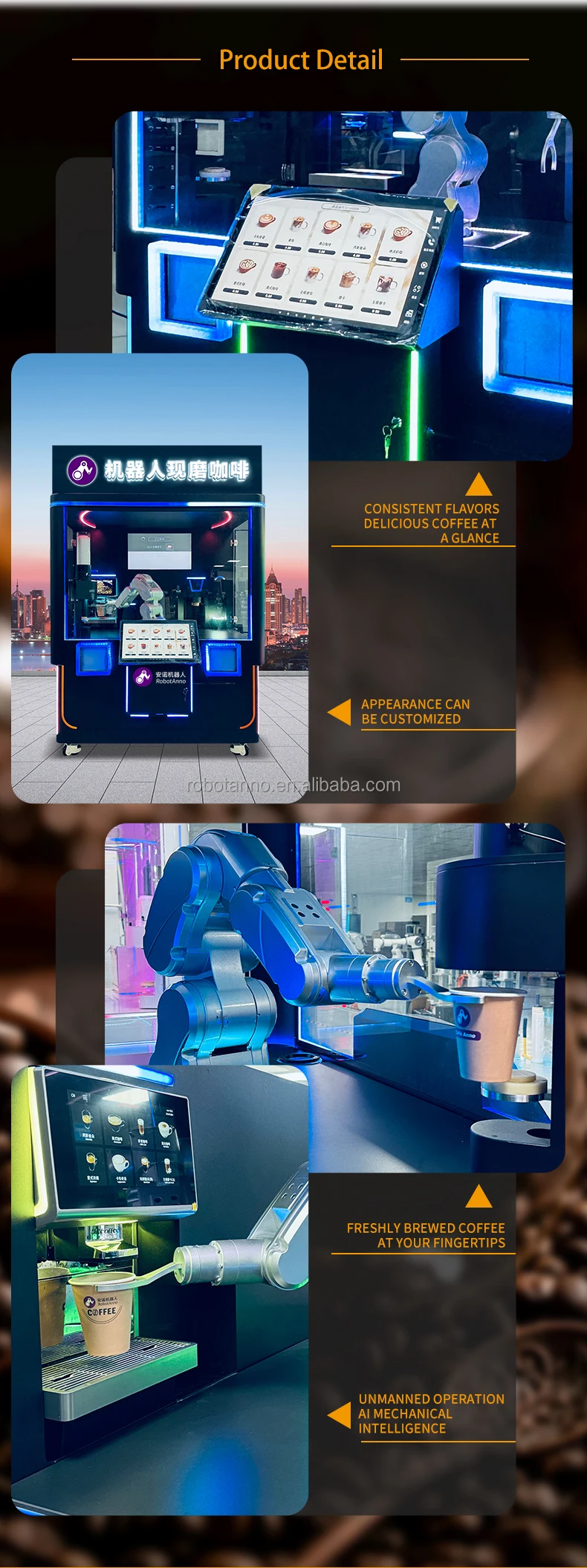Coffee Barista Robot - High Speed 6 Axis Robotic Maker