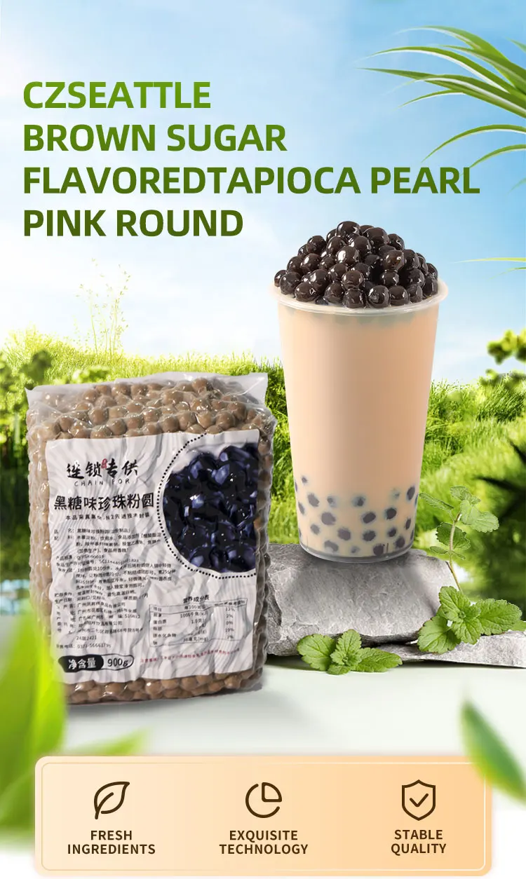 Factory Supply Brown Sugar Flavored Tapioca Pearls Powder Round For ...