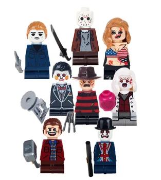 2024New Halloween Thriller Role Cartoon Mini Figures Building Blocks Horror Movie Characters Series Bricks Kids Saints'Day Toys