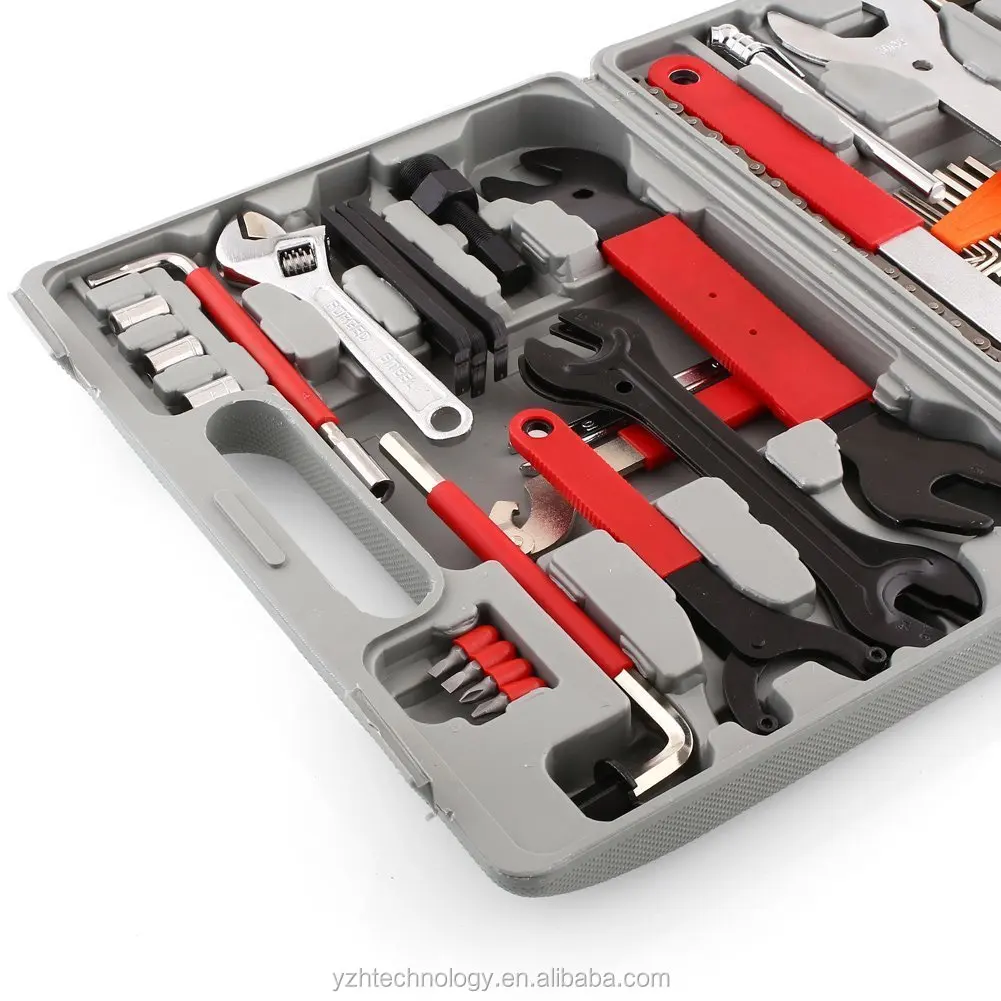 44 Parts Bicycle Repair Kit Super Complete  Repair Tool in Toolbox for Riding Equipments Universal Bicycle Tool Set