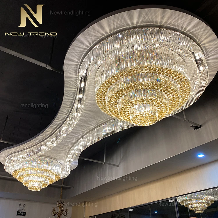 CPL-187 유럽 디자인 맞춤형 호텔 빌라 계단 모던 램프 홈 데코 고급 크리스탈 LED 샹들리에