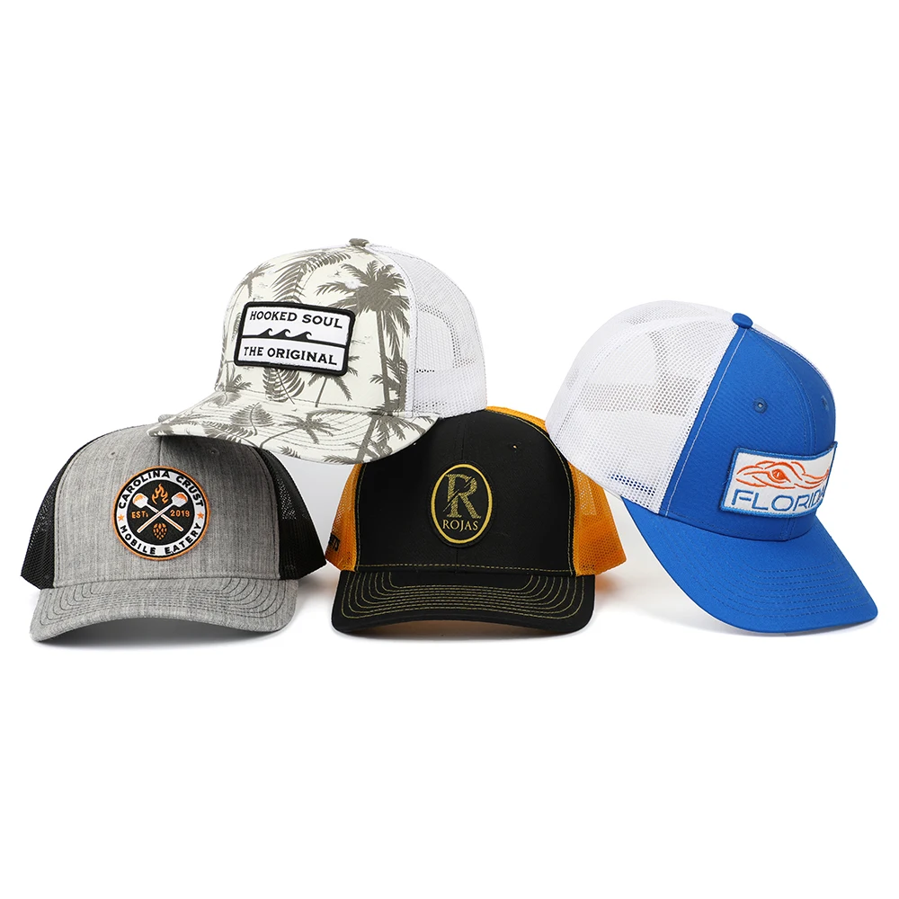 Custom Embroidered Patch 6 Panel Mesh Trucker Hats Wholesale