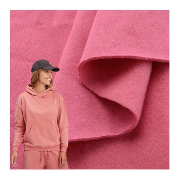 out door terry fleece CVC 80% cotton 20% polyester knitted french terry fleece hoodie fleece fabric for sale