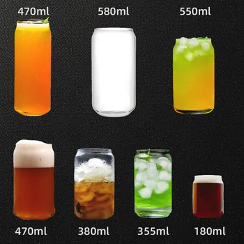 Hot Selling Customizable Libby Glass Can  Borosilicate Cocktail Glasses Beer Can Tumbler Molding Pint Juice Tumbler for Party