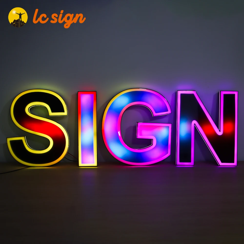 Wholesale Custom RGB Led Sign Led Illuminated Sign 3D Logo Frame Led Letter Sign Board for Wall Decor