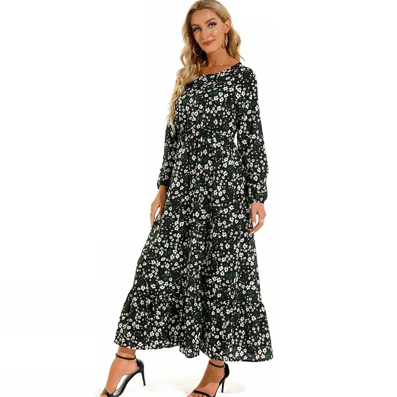 Wholesale logo Long-sleeved Long Dresses Autumn and Winter