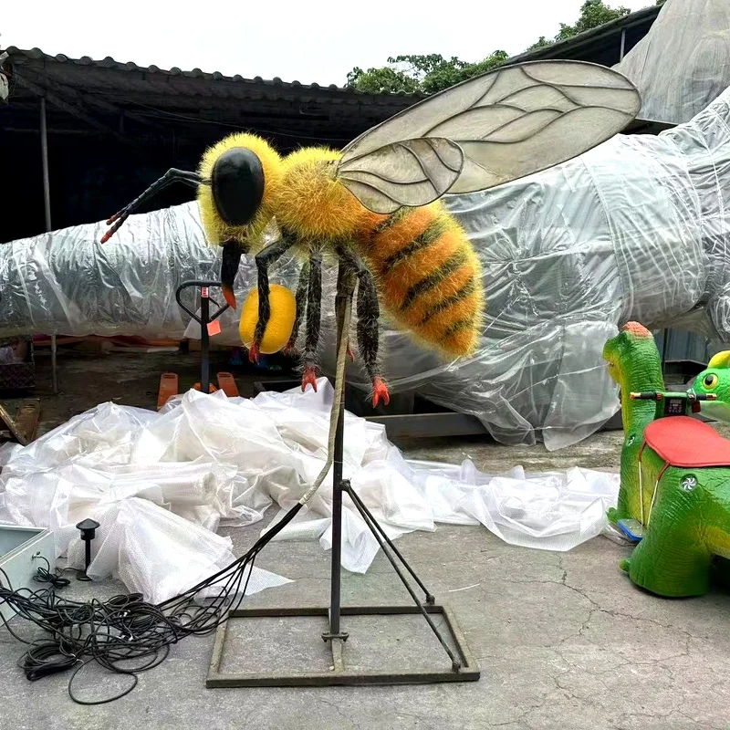 Dino City Realistic Life Size Silicone Steel Animatronic Busy Bee Animal Model for Indoor Outdoor Use