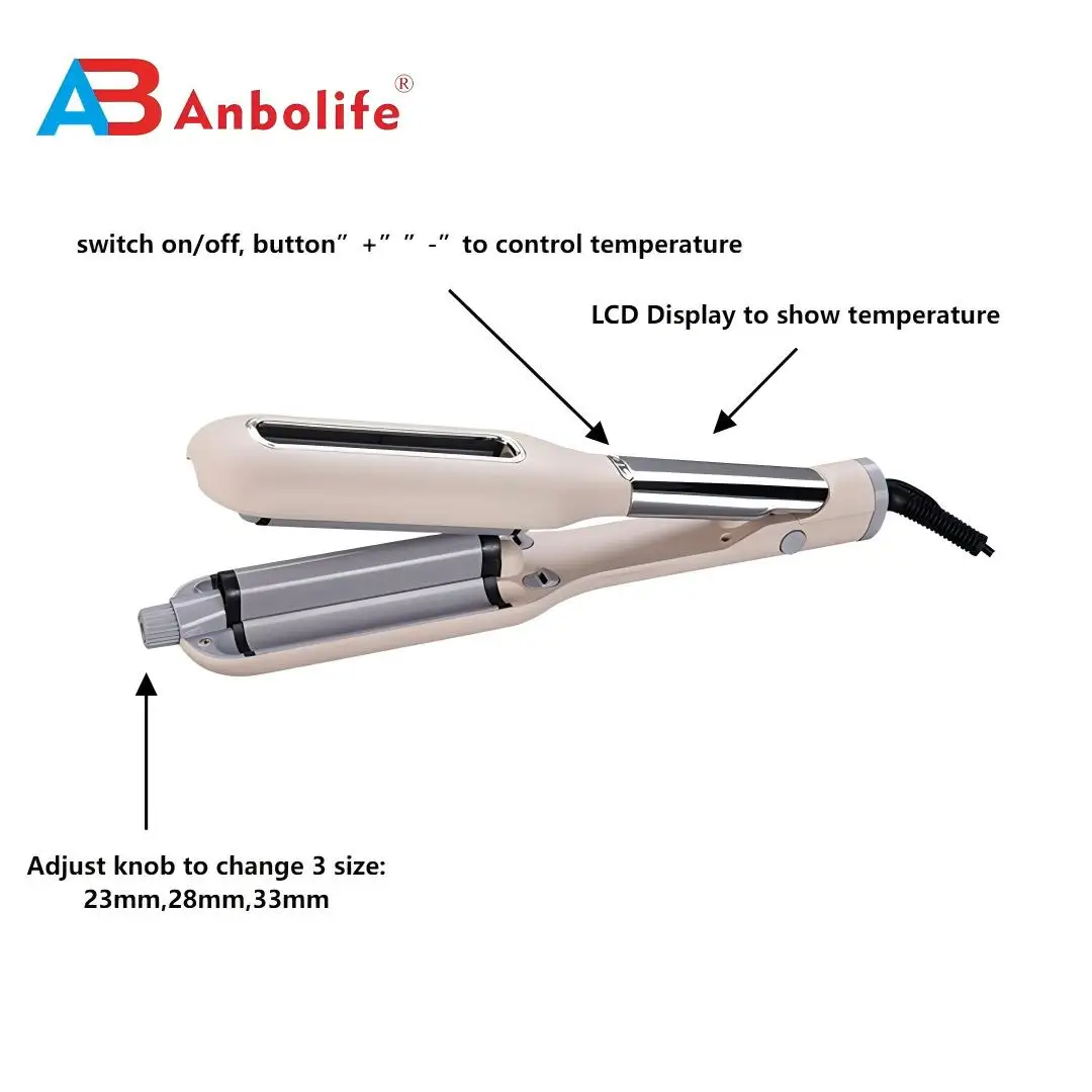 Adjustable Size Curling Iron with Fast Heating and 1 Year Warranty for Professional Hair Styling