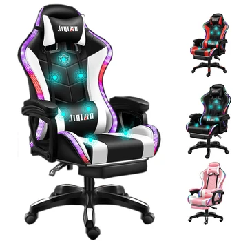 wholesale cheap foldable pu leather massage computer game chair silla gamer racing rgb gaming chairs with lights and speakers