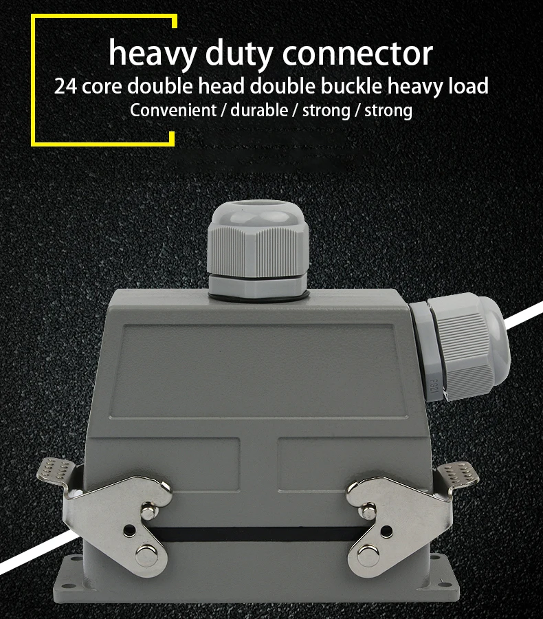 Double Headed Industrial Connector He-024-17 16a 500v Ip65 24core Side ...
