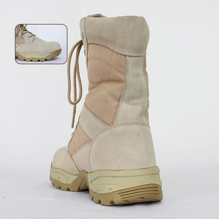 الصحراء كامل جلد السيدات الأحذية العسكرية للماء بني غامق الأحذية العسكرية القتالية التمويه