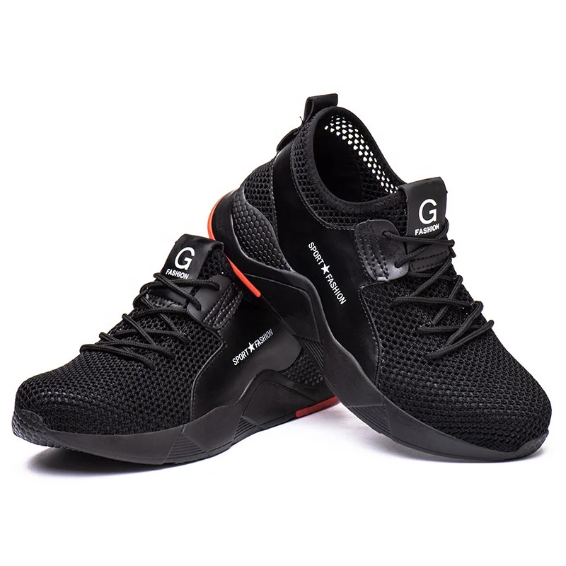 WEJUMP Fly Knitting Casual Training Shoes Anti Slip Anti-Smashing Steel Toe Comfortable Protect Safety