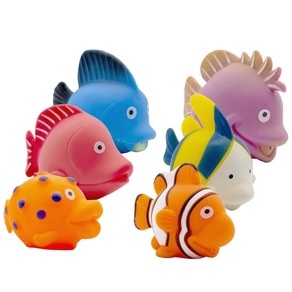 Ocean Squirts Baby Bath Toy Natural Rubber Fish Bath Toy Bathing Water ...