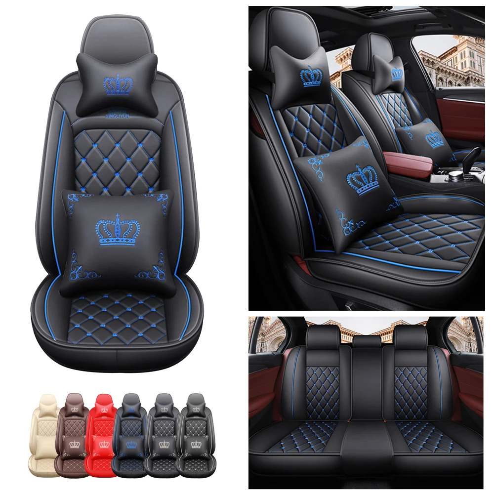 Muchkey Luxury Car Seat Cushion Seat Covers Waterproof Leather Set Full