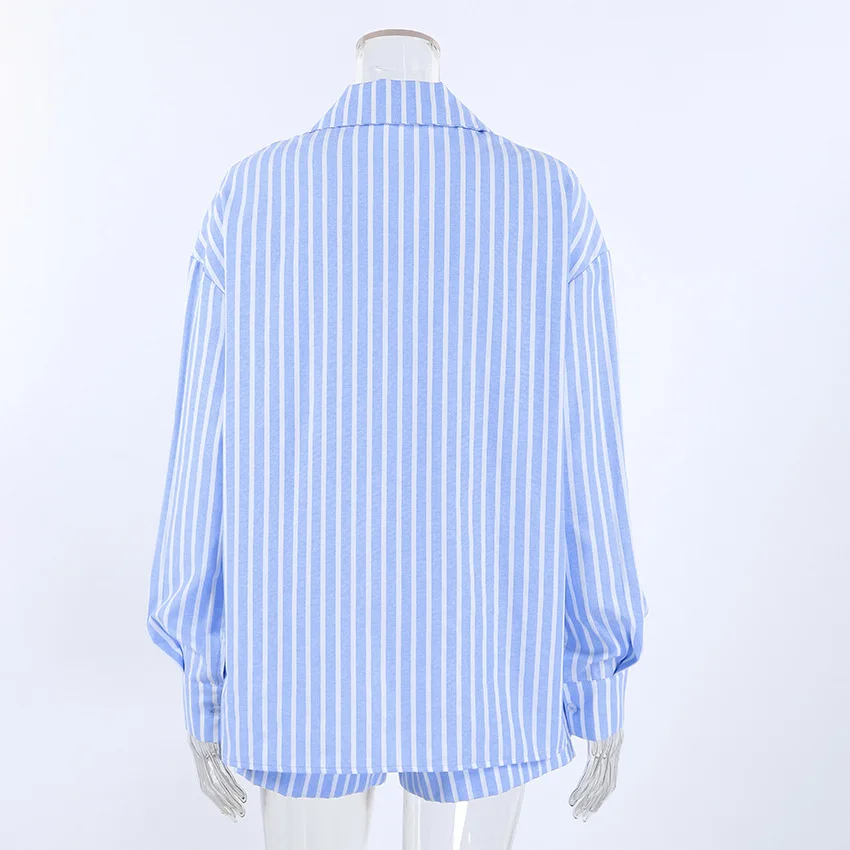2026 women's skin-friendly loose-fitting long sleeve shorts two-piece ladies home leisure suit for cross-border sales — detail