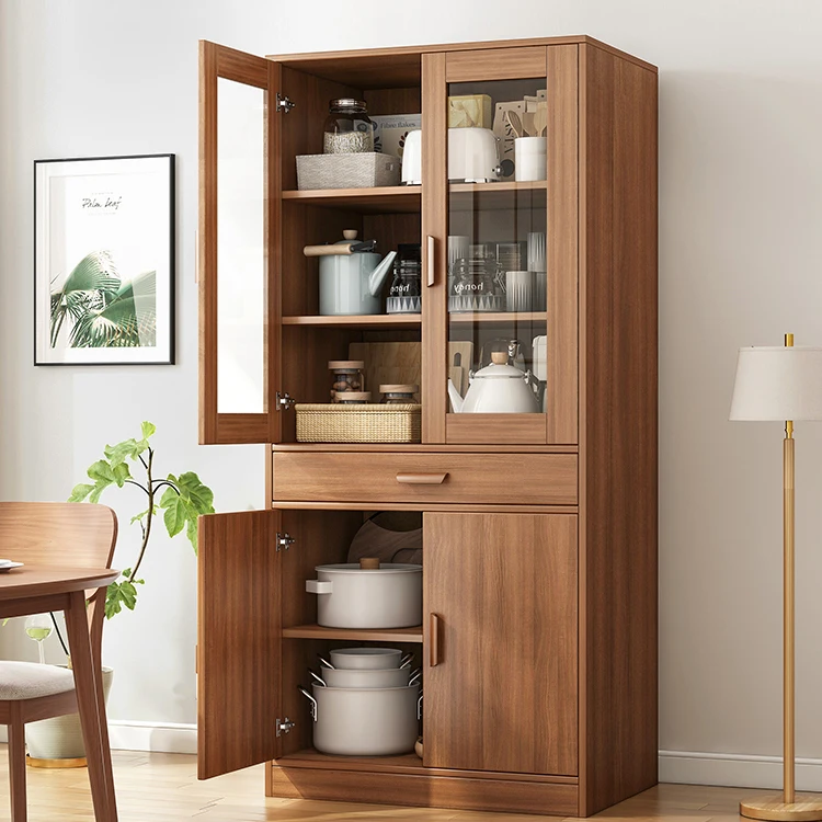 Ekintop Wood Cabinet For Living Room Solid Wood Kitchen Cabinet Storage ...